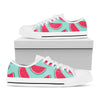 Blue Cute Watermelon Pattern Print White Low Top Sneakers