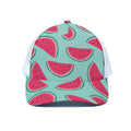 Blue Cute Watermelon Pattern Print White Mesh Trucker Hat
