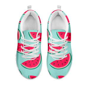 Blue Cute Watermelon Pattern Print White Running Shoes