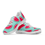 Blue Cute Watermelon Pattern Print White Running Shoes