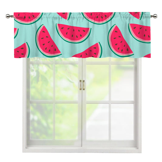 Blue Cute Watermelon Pattern Print Window Valance
