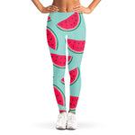 Blue Cute Watermelon Pattern Print Women's Leggings