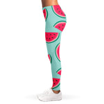 Blue Cute Watermelon Pattern Print Women's Leggings
