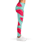 Blue Cute Watermelon Pattern Print Women's Leggings