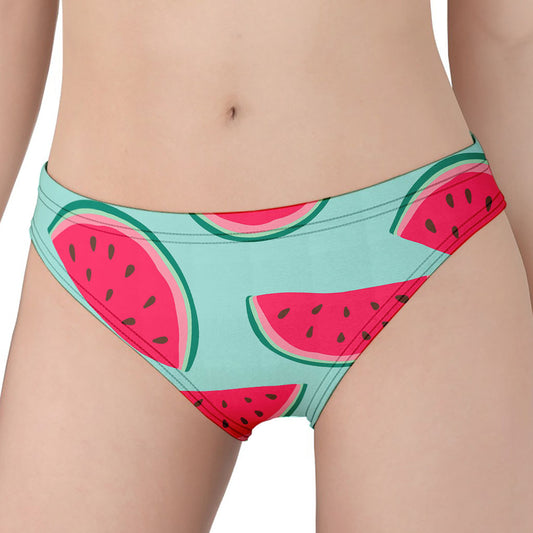 Blue Cute Watermelon Pattern Print Women's Panties