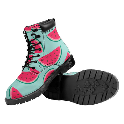 Blue Cute Watermelon Pattern Print Work Boots