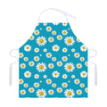 Blue Daisy Flower Pattern Print Adjustable Apron