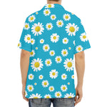 Blue Daisy Flower Pattern Print Aloha Shirt