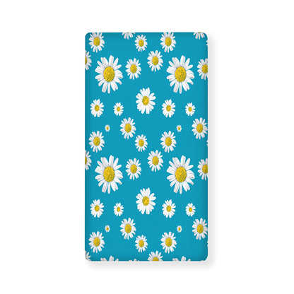 Blue Daisy Flower Pattern Print Baby Crib Sheet