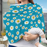Blue Daisy Flower Pattern Print Baby Seat Cover