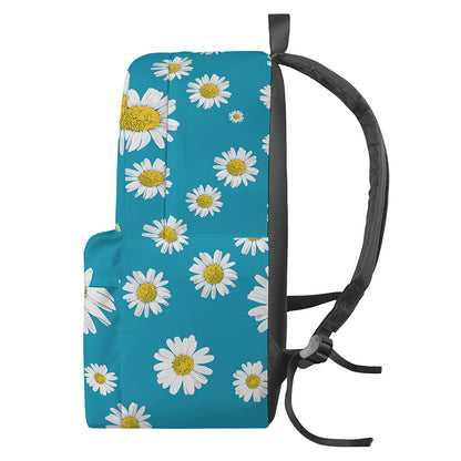 Blue Daisy Flower Pattern Print Backpack
