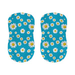 Blue Daisy Flower Pattern Print Bar Stool Covers