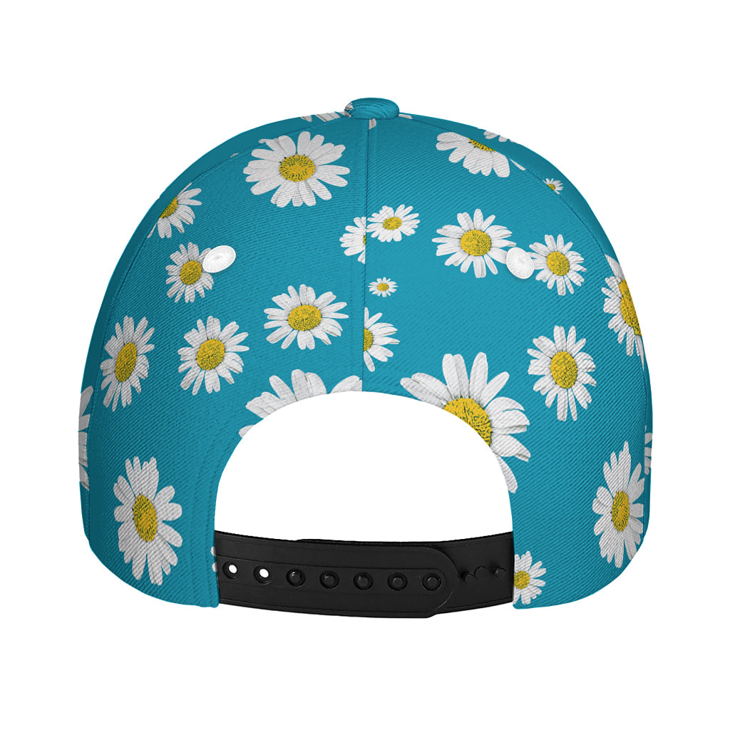 Blue Daisy Flower Pattern Print Baseball Cap