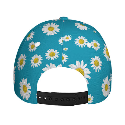 Blue Daisy Flower Pattern Print Baseball Cap