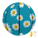 Blue Daisy Flower Pattern Print Basketball