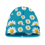 Blue Daisy Flower Pattern Print Beanie