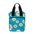 Blue Daisy Flower Pattern Print Bible Tote Bag