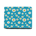 Blue Daisy Flower Pattern Print Bifold Wallet