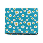 Blue Daisy Flower Pattern Print Bifold Wallet