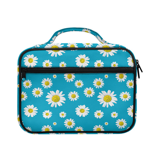 Blue Daisy Flower Pattern Print Briefcase Bible Bag