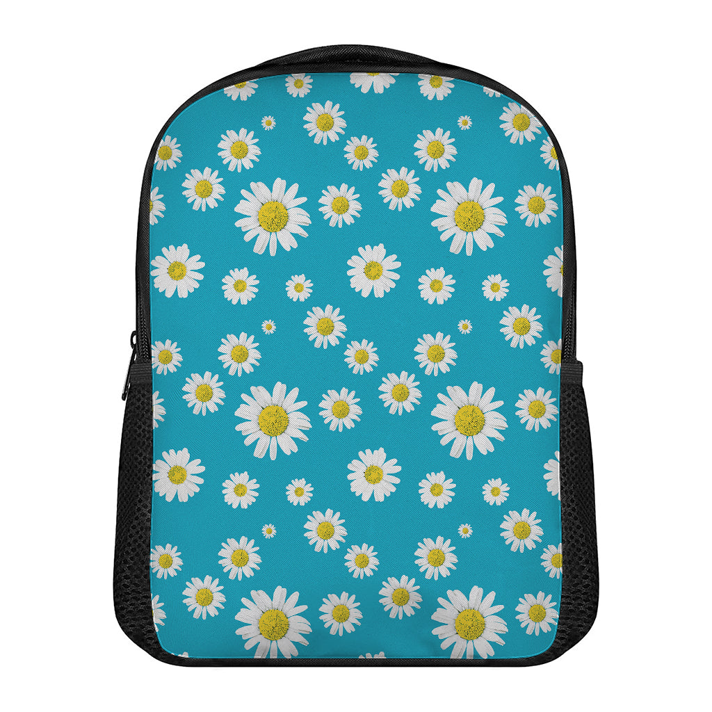 Blue Daisy Flower Pattern Print Casual Backpack