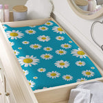 Blue Daisy Flower Pattern Print Changing Pad Cover