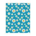 Blue Daisy Flower Pattern Print Curtain