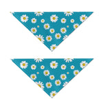 Blue Daisy Flower Pattern Print Dog Bandana