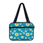 Blue Daisy Flower Pattern Print Double Strap Bible Bag