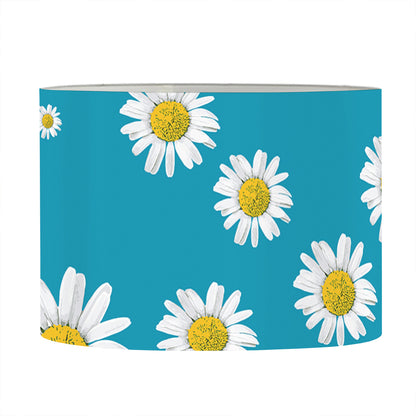 Blue Daisy Flower Pattern Print Drum Lamp Shade