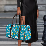 Blue Daisy Flower Pattern Print Duffle Bag