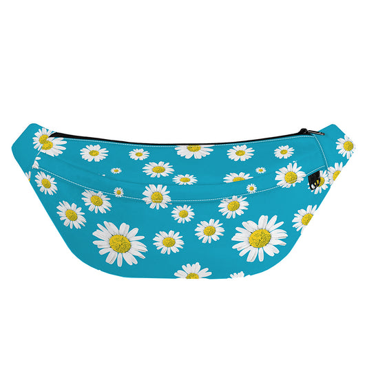 Blue Daisy Flower Pattern Print Fanny Pack