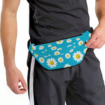 Blue Daisy Flower Pattern Print Fanny Pack