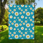 Blue Daisy Flower Pattern Print Garden Flag