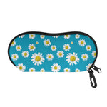 Blue Daisy Flower Pattern Print Glasses Case