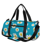 Blue Daisy Flower Pattern Print Gym Bag