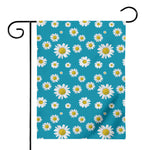 Blue Daisy Flower Pattern Print House Flag