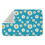 Blue Daisy Flower Pattern Print Indoor Door Mat