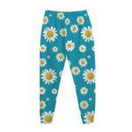 Blue Daisy Flower Pattern Print Jogger Pants