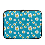 Blue Daisy Flower Pattern Print Laptop Sleeve