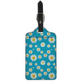 Blue Daisy Flower Pattern Print Luggage Tag