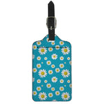 Blue Daisy Flower Pattern Print Luggage Tag