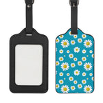Blue Daisy Flower Pattern Print Luggage Tag