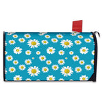 Blue Daisy Flower Pattern Print Mailbox Cover