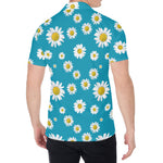 Blue Daisy Flower Pattern Print Men's Shirt