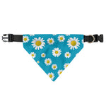 Blue Daisy Flower Pattern Print Over The Collar Dog Bandana