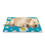 Blue Daisy Flower Pattern Print Pet Cooling Mat Cover