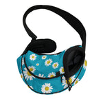 Blue Daisy Flower Pattern Print Pet Sling Carrier