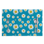 Blue Daisy Flower Pattern Print Placemat