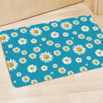 Blue Daisy Flower Pattern Print Polyester Doormat